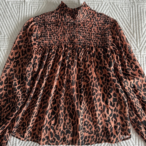 Scotch & Soda Sheer Leopard Print Long Sleeve Top - Picture 6 of 14